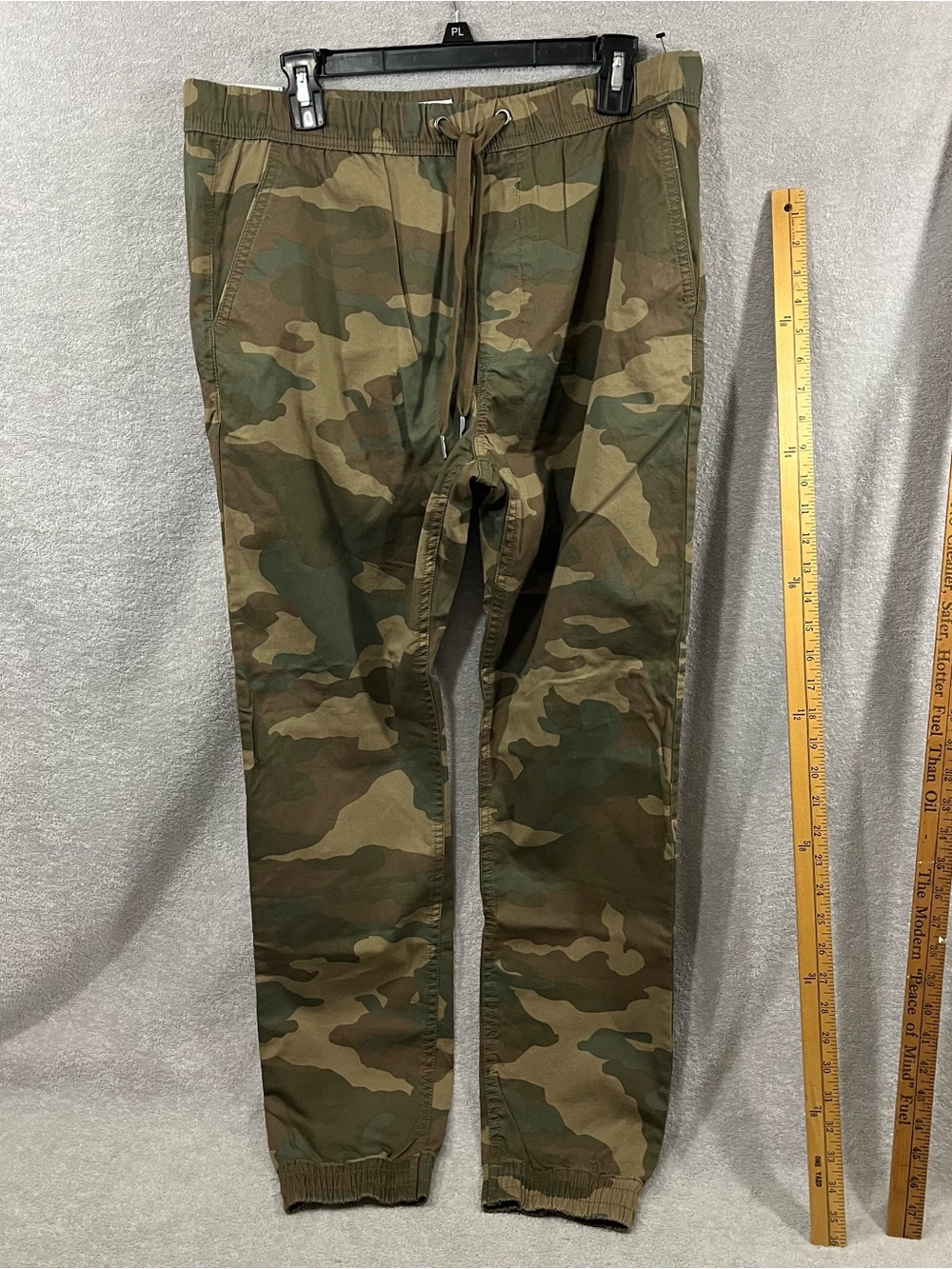 Express Camo Jogger Pants Mens 34 Slouchy Slim Fit Green Brown Tan Cotton Twill